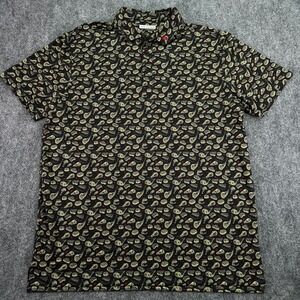 Fore Fathers Polo Shirt Mens Large Black Meat Grill Steak BBQ Golf Stretch